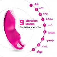 Panty Vibrator w/Magnetic Clip, Silicone, Remote Control 9 Speed, RED